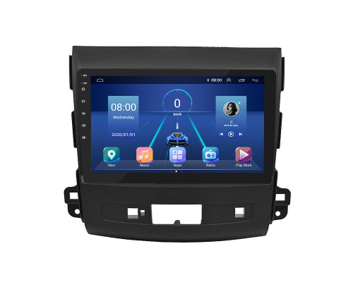 Штатная магнитола Lesko для Mitsubishi Outlander II Рестайлинг 2009-2013 экран 9" 4/64Gb 4G Wi-Fi GPS Top