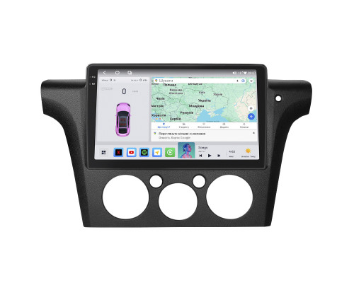 Штатная магнитола Lesko для Mitsubishi Outlander Right wheel 2003-2006 экран 10" 4/64 QLED CarPlay 4G Wi-Fi GPS 360 Prime