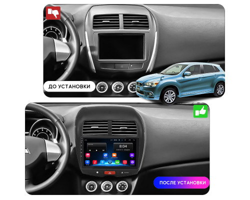 Штатная магнитола Lesko для Mitsubishi RVR III 2010-2012 экран 10" 2/32Gb Wi-Fi GPS Base