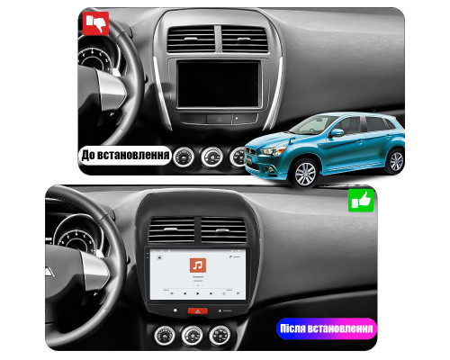 Штатная магнитола Lesko для Mitsubishi RVR III 2010-2012 экран 10" 4/64 QLED CarPlay 4G Wi-Fi GPS 360 Prime