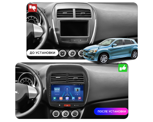 Штатная магнитола Lesko для Mitsubishi RVR III 2010-2012 экран 10" 4/32Gb 4G Wi-Fi GPS Top