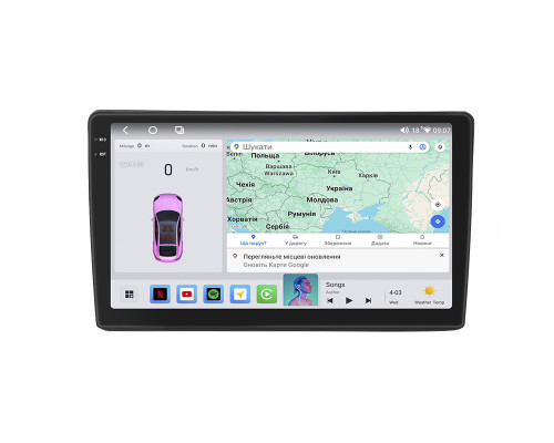 Штатная магнитола Lesko для Nissan Murano I (Z50) 2002-2008 экран 9" 4/64 QLED CarPlay 4G Wi-Fi GPS 360 Prime