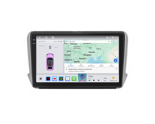 Штатная магнитола Lesko для Peugeot 2008 I 2013-2016 экран 10" 4/64 QLED CarPlay 4G Wi-Fi GPS 360 Prime