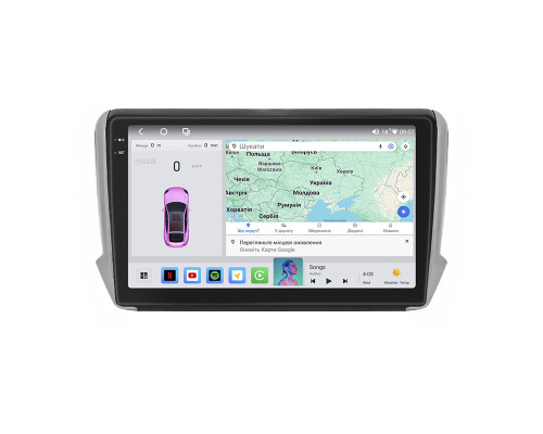 Штатная магнитола Lesko для Peugeot 2008 I Рестайлинг 2016-2019 экран 10" 4/64 QLED CarPlay 4G Wi-Fi GPS 360 Prime