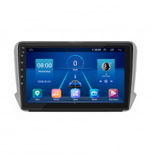 Штатная магнитола Lesko для Peugeot 2008 I Рестайлинг 2016-2019 экран 10" 6/128Gb 4G Wi-Fi GPS Top