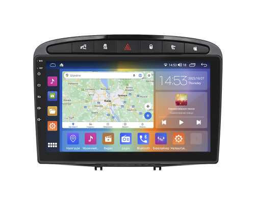 Штатная магнитола Lesko для Peugeot 308 I 2007-2011 экран 9" 2/32Gb CarPlay 4G Wi-Fi GPS Prime