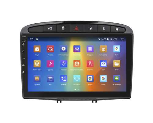 Штатная магнитола Lesko для Peugeot 308 I 2007-2011 экран 9" 2/32Gb CarPlay 4G Wi-Fi GPS Prime