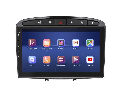 Штатная магнитола Lesko для Peugeot 308 I 2007-2011 экран 9" 4/32Gb 4G Wi-Fi GPS Top
