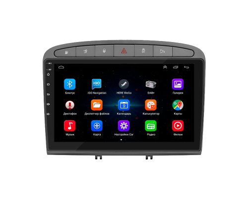 Штатная магнитола Lesko для Peugeot 308 I Рестайлинг 2011-2015 экран 9" 1/16Gb Wi-Fi GPS Base