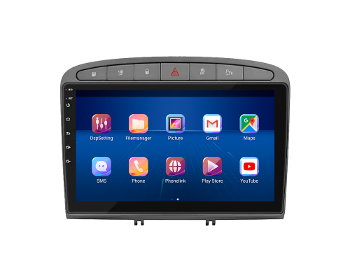 Штатная магнитола Lesko для Peugeot 308 I Рестайлинг 2011-2015 экран 9" 4/64Gb 4G Wi-Fi GPS Top