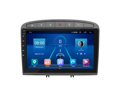 Штатная магнитола Lesko для Peugeot 308 I Рестайлинг 2011-2015 экран 9" 6/128Gb 4G Wi-Fi GPS Top