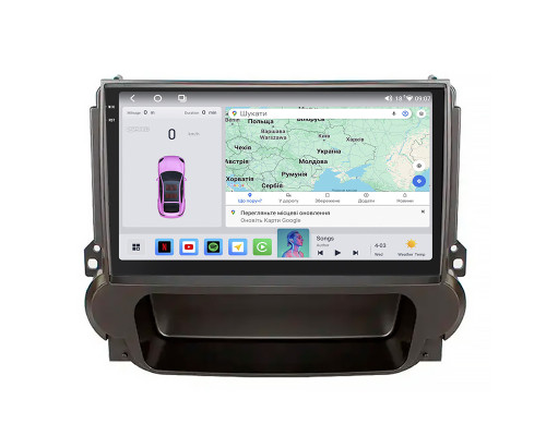 Штатная магнитола Lesko для Chevrolet Malibu VIII Рестайлинг 2013-2016 экран 9" 4/64 QLED CarPlay 4G Wi-Fi GPS 360 Prime