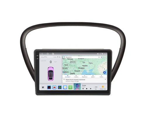 Штатная магнитола Lesko для Peugeot 607 I Рестайлинг 2004-2010 экран 9" 4/64 QLED CarPlay 4G Wi-Fi GPS 360 Prime