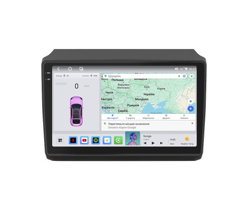 Штатная магнитола Lesko для Peugeot Boxer II Рестайлинг 2011-н.в. экран 9" 4/64 QLED CarPlay 4G Wi-Fi GPS 360 Prime