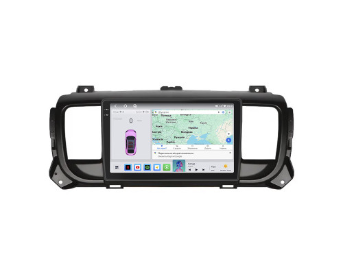 Штатная магнитола Lesko для Peugeot Traveller I 2016-н.в. экран 9" 4/64 QLED CarPlay 4G Wi-Fi GPS 360 Prime