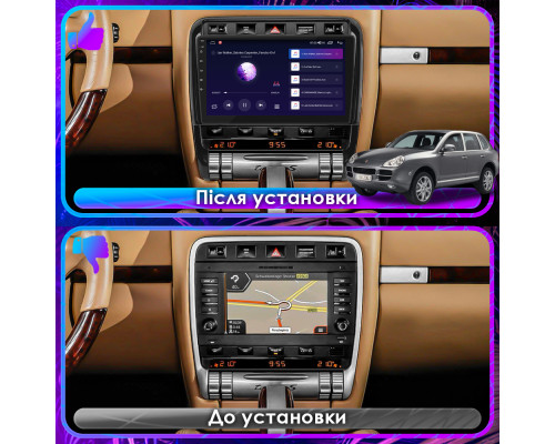 Штатная магнитола Lesko для Porsche Cayenne I (955) 2002-2007 экран 9" 4/64Gb CarPlay 4G Wi-Fi GPS Prime