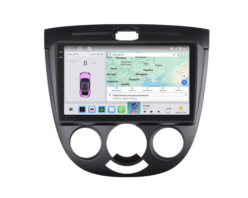 Штатная магнитола Lesko для Chevrolet Nubira  2003-2010 экран 9" 4/64 QLED CarPlay 4G Wi-Fi GPS 360 Prime