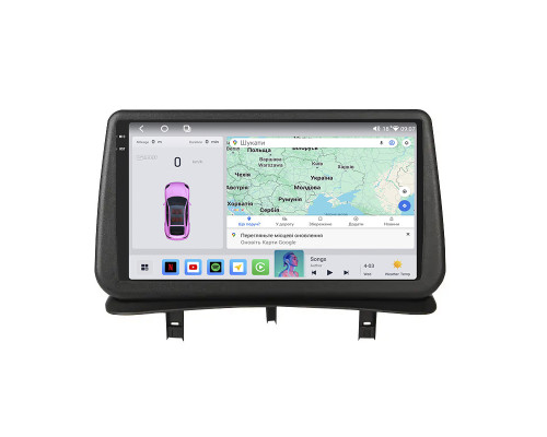 Штатная магнитола Lesko для Renault Clio III 2005-2009 экран 9" 4/64 QLED CarPlay 4G Wi-Fi GPS 360 Prime