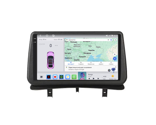 Штатная магнитола Lesko для Renault Clio III Рестайлинг 2009-2014 экран 9" 4/64 QLED CarPlay 4G Wi-Fi GPS 360 Prime