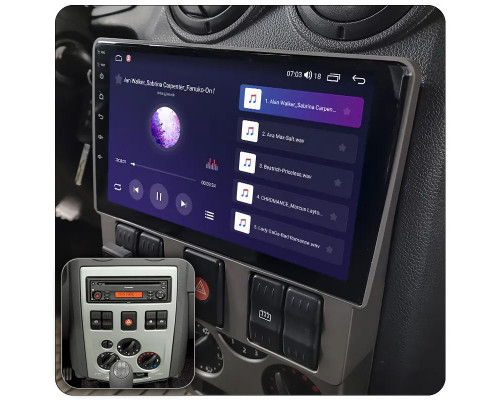 Штатная магнитола Lesko для Renault Logan I 2004-2009 экран 9" 4/64 QLED CarPlay 4G Wi-Fi GPS 360 Prime