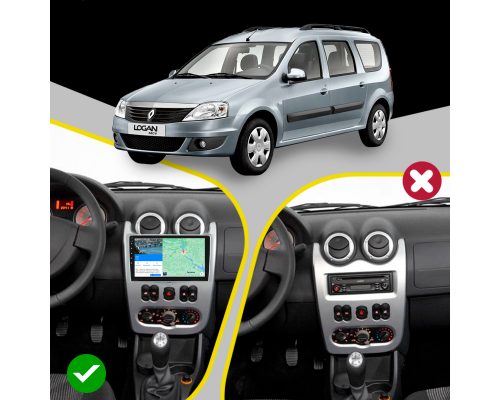 Штатная магнитола Lesko для Renault Logan I Рестайлинг 2009-2015 экран 9" 2/32Gb Wi-Fi GPS Base