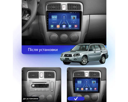 Штатная магнитола Lesko для Subaru Forester II 2002-2005 экран 9" 2/32Gb 4G Wi-Fi GPS Top