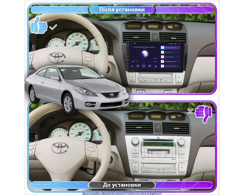 Штатная магнитола Lesko для Toyota Camry Solara II 2003-2009 экран 9" 2/32Gb 4G Wi-Fi GPS Top