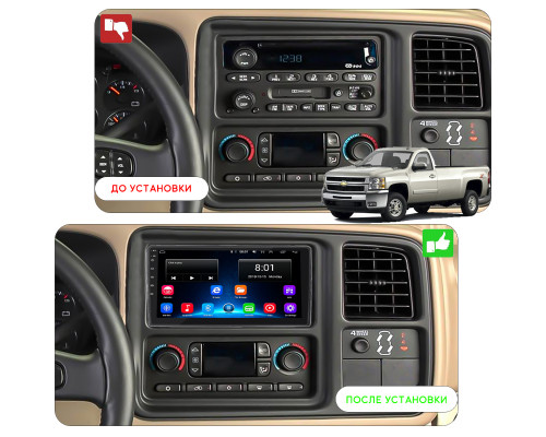Штатная магнитола Lesko для Chevrolet Silverado II (GMT900) 2007-2013 экран 10" 2/32Gb Wi-Fi GPS Base