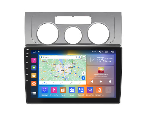 Штатная магнитола Lesko для Volkswagen Touran I Рестайлинг 2006-2010 экран 10" 2/32Gb CarPlay 4G Wi-Fi GPS Prime