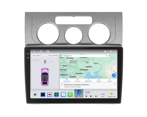 Штатная магнитола Lesko для Volkswagen Touran I Рестайлинг 2006-2010 экран 10" 4/64 QLED CarPlay 4G Wi-Fi GPS 360 Prime