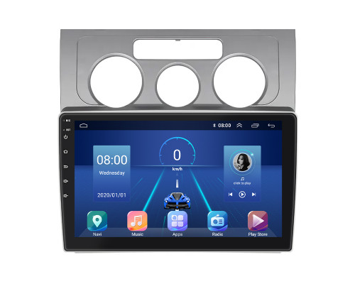 Штатная магнитола Lesko для Volkswagen Touran I Рестайлинг 2006-2010 экран 10" 4/32Gb 4G Wi-Fi GPS Top