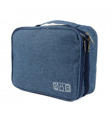 Сумка органайзер # 082 для хранения проводов зарядок кабелей аксессуаров флешек  Blue
