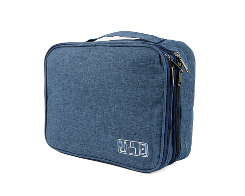 Сумка органайзер # 082 для хранения проводов зарядок кабелей аксессуаров флешек  Blue
