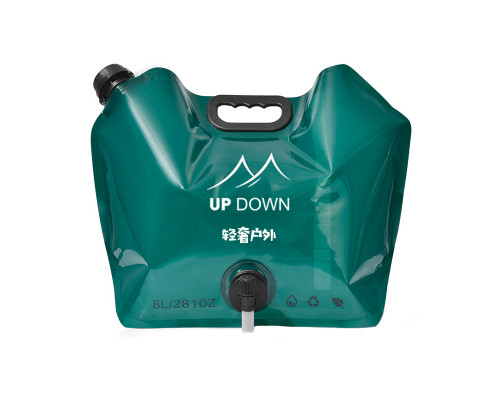 Канистра пакет для воды Up Down UD-SD201 туристическая с краном 8л складная пищевая Green