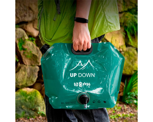 Канистра пакет для воды Up Down UD-SD201 туристическая с краном 8л складная пищевая Green