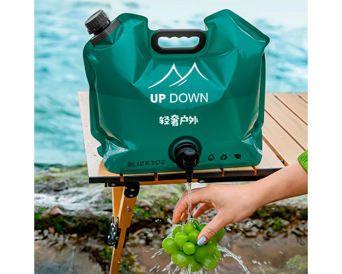 Канистра пакет для воды Up Down UD-SD201 туристическая с краном 8л складная пищевая Green
