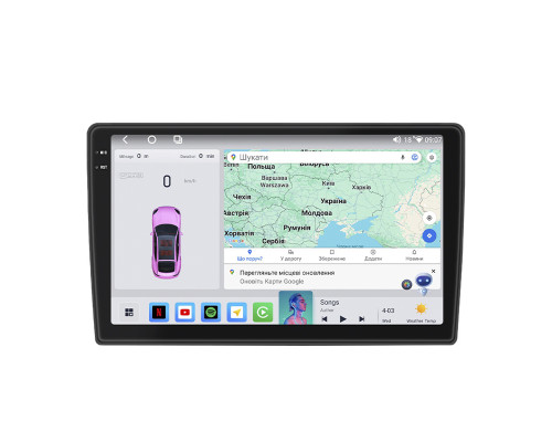 Штатная магнитола Lesko для Kia Cerato I ver 2 2004-2008 экран 9" 4/64 QLED CarPlay 4G Wi-Fi GPS 360 Prime