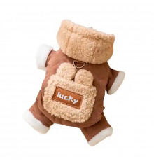 Комбинезон с капюшоном для собак Lucky 2410SXMJ0173 тедди с петлей для поводка Brown XS