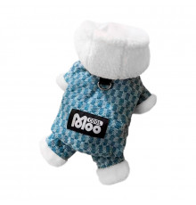 Комбинезон с капюшоном для собак Moo 2410SXMJ0172 тедди с петлей для поводка Blue S
