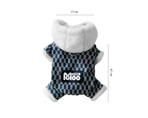 Комбинезон с капюшоном для собак Moo 2410SXMJ0172 тедди с петлей для поводка Dark Blue M
