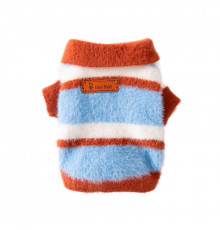 Пушистый свитер поло для собак и кошек 2410SXXF0137 вязаный теплый  Brown XS