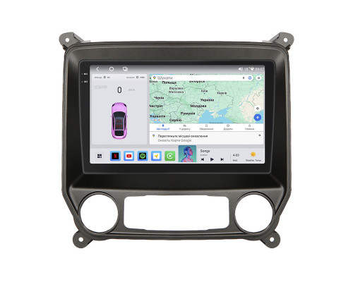 Штатная магнитола Lesko для Chevrolet Silverado III (K2XX) 2013-2015 экран 10" 4/64 QLED CarPlay 4G Wi-Fi GPS 360 Prime