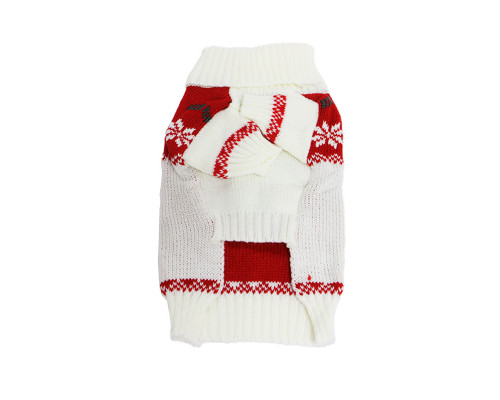 Рождественский свитер для собак и кошек 2111CGLK9070 вязаный теплый  White S