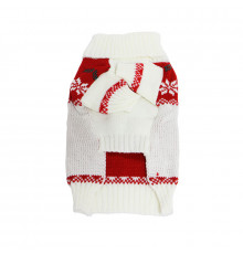 Рождественский свитер для собак и кошек 2111CGLK9070 вязаный теплый  White XS