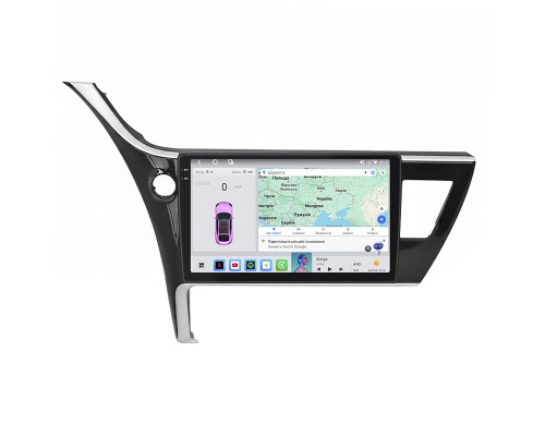 Штатная магнитола Lesko для Toyota Auris II Рестайлинг 2015-2018 экран 10" 4/64 QLED CarPlay 4G Wi-Fi GPS 360 Prime