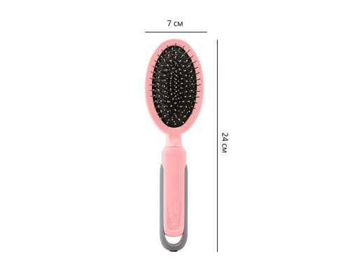 Расческа Taotaopets 04A2213 двухсторонняя с щеткой для собак и кошек для разных типов шерсти Pink
