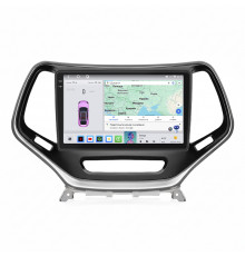 Штатная магнитола Lesko для Jeep Cherokee V (KL) Рестайлинг 2018-н.в экран 10" 4/64 QLED CarPlay 4G Wi-Fi GPS 360 Prime