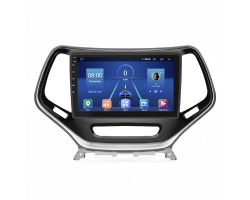 Штатная магнитола Lesko для Jeep Cherokee V (KL) Рестайлинг 2018-н.в экран 10" 4/32Gb 4G Wi-Fi GPS Top