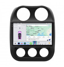 Штатная магнитола Lesko для Jeep Patriot  2007-2016 экран 10" 4/64 QLED CarPlay 4G Wi-Fi GPS 360 Prime