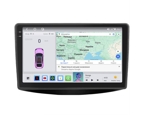 Штатная магнитола Lesko для Mitsubishi Grandis Manual A/C 2003-2011 экран 9" 4/64 QLED CarPlay 4G Wi-Fi GPS 360 Prime